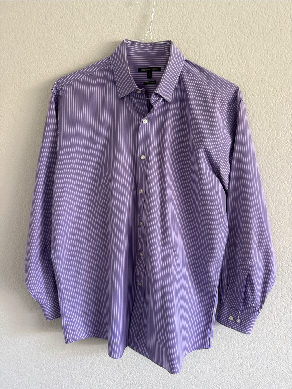 BCBGMaxAzria Purple Striped Dress Shirt